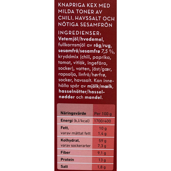 Göteborgs kex Kex Chili & Sesam