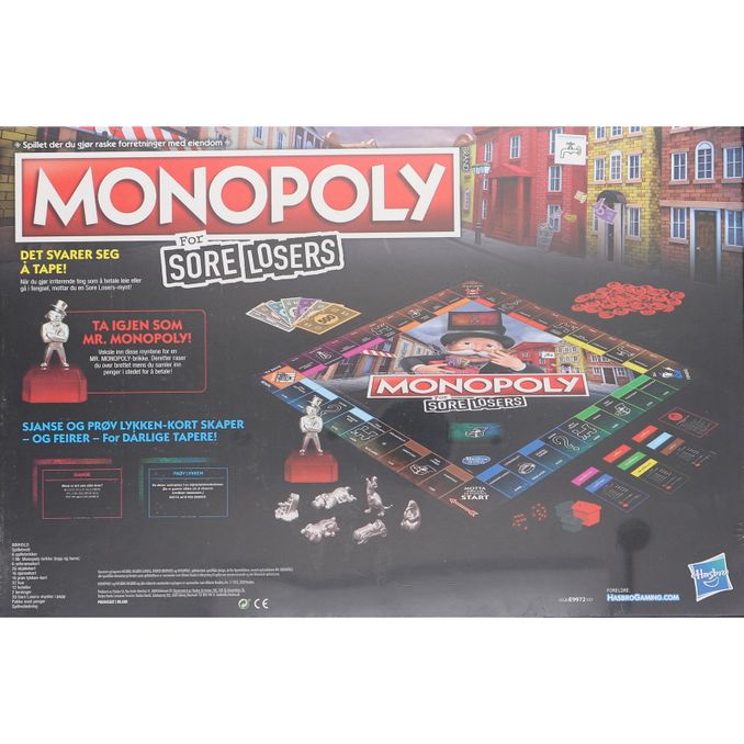 Næringsindhold Hasbro Monopoly Sore Loosers på norsk