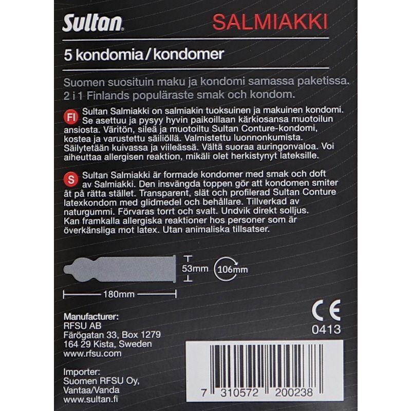 Kondomit Salmiakki, 5 pcs, Sultan | Matsmart