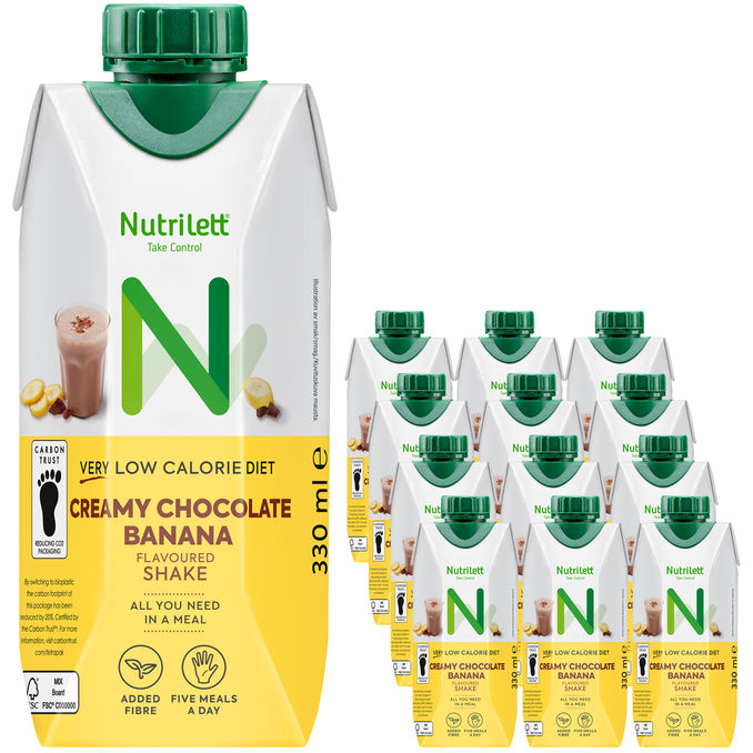Nutrilett Måltidserstatningsshakes m. Banan & Chokolade 12-pak