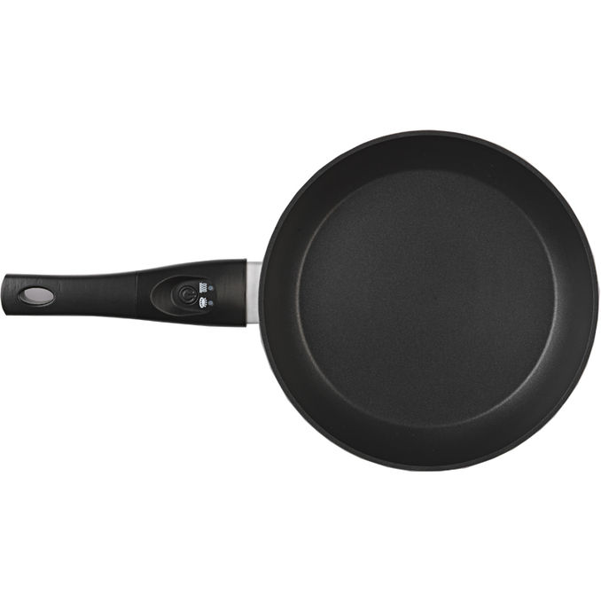 MAXXMEE Aluminium-Pfanne (geschmiedet) mit Signalton - 28 cm - schwarz
