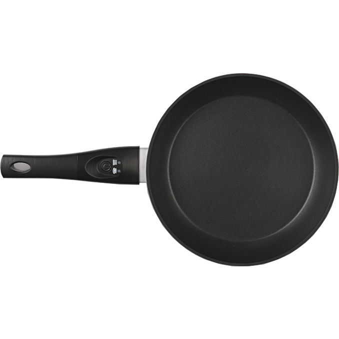 MAXXMEE Aluminium-Pfanne (geschmiedet) mit Signalton - 24 cm - schwarz