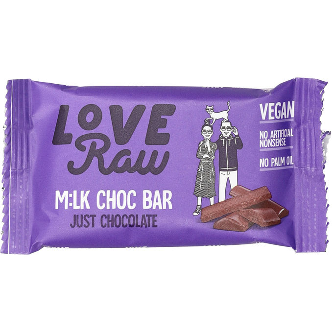 LoveRaw M:lk Choc Bar Just Chocolate