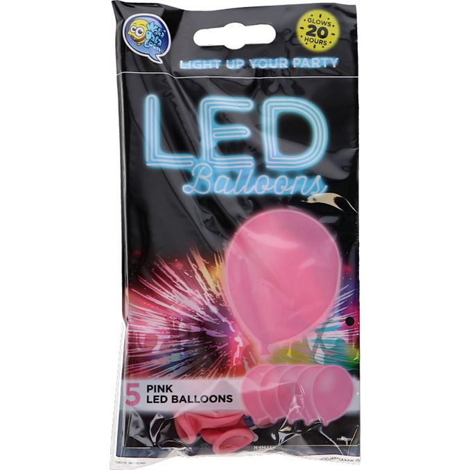 Wakadabaloon LED Ballonger Pink 5-Pack