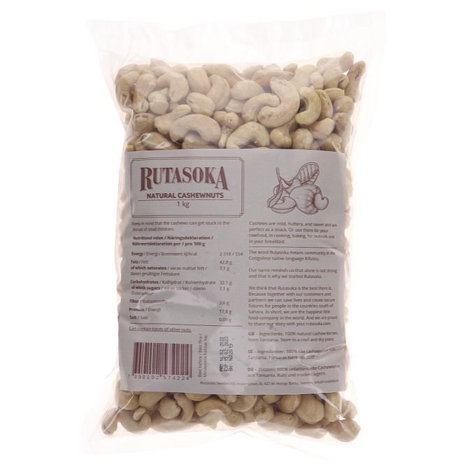 Rutasoka Naturella Cashewnötter 1kg