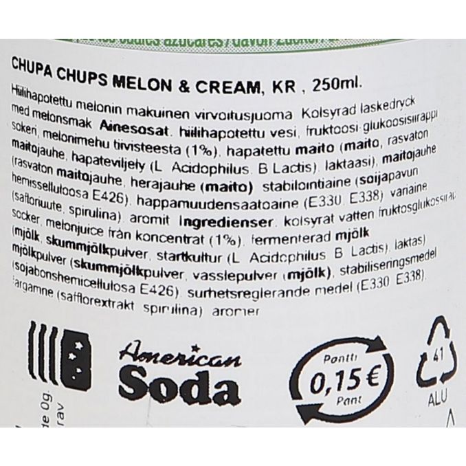 Chupa Chups Virvoitusjuoma Melon & Cream 4kpl