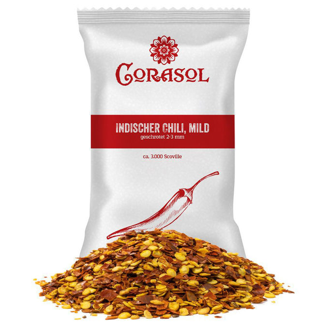 Corasol Indischer Chili, mild (geschrotet)