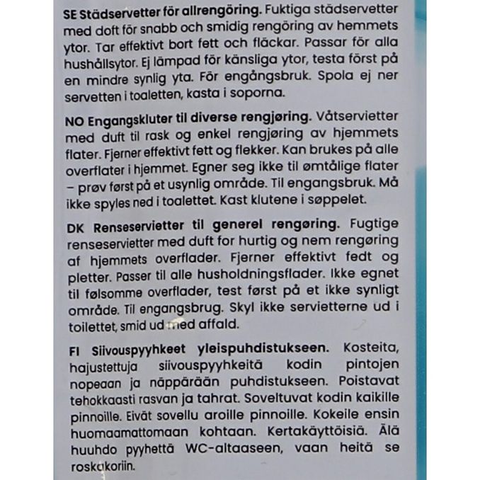 Rent & Fint Yleispuhdistusliinat Omena