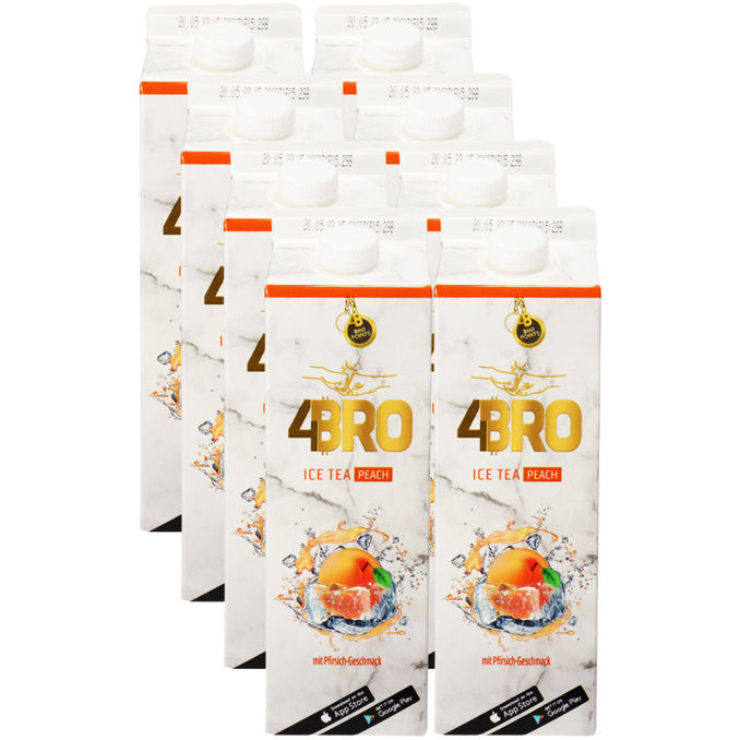 4Bro Eistee Pfirsich, 8er Pack (EINWEG) zzgl. Pfand