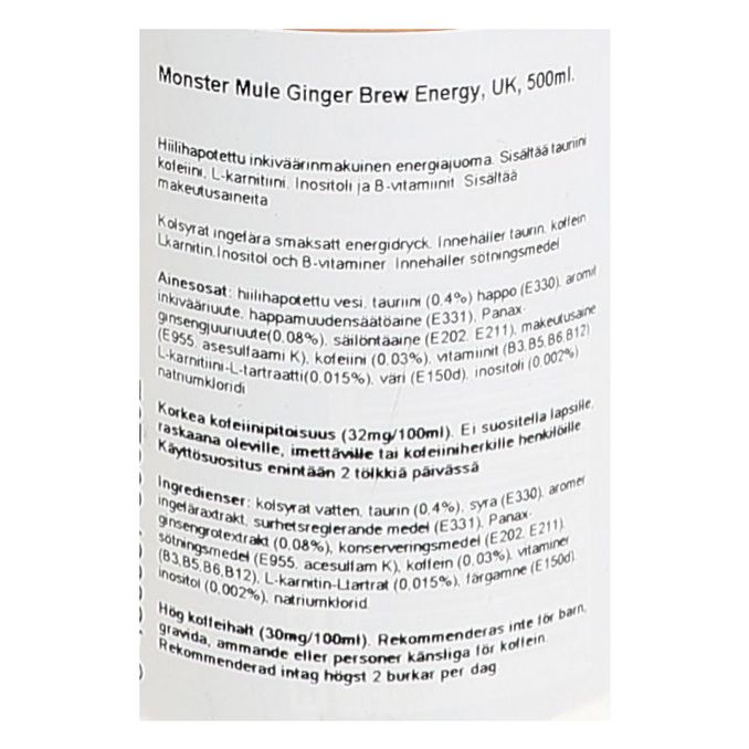 Monster Mule Ginger Brew Energiajuoma