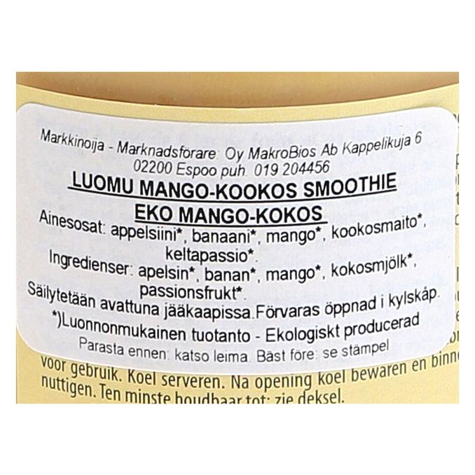 Mango-Kookos Smoothie, 25 cl, Vitamont | Matsmart