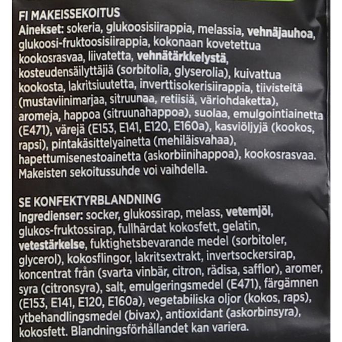 Malaco Allsorts Aakkoset Makeissekoitus