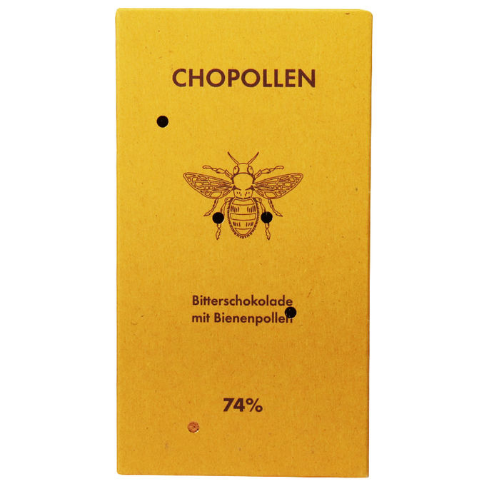 CHOPOLLEN Bitterschokolade mit Bienenpollen - 74% Kakao
