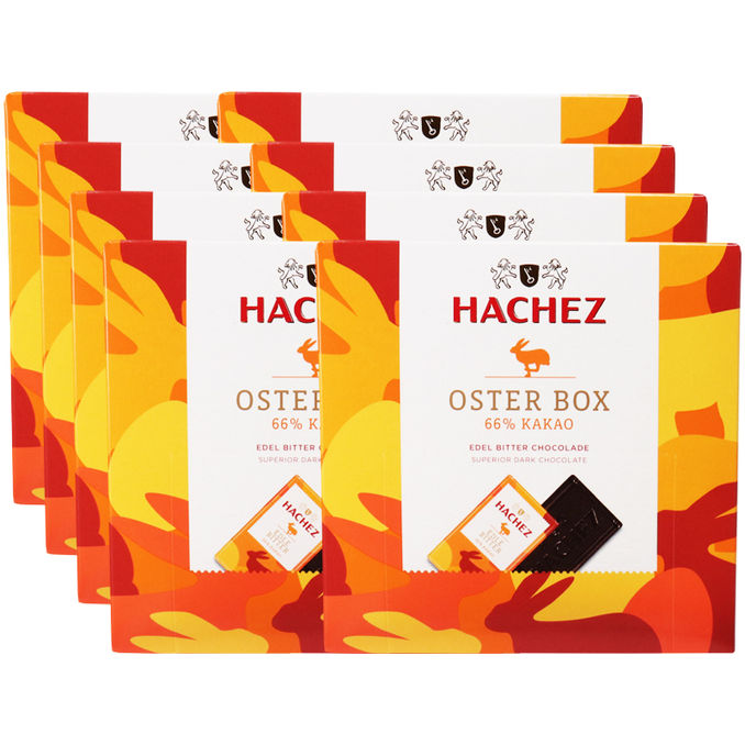 Hachez Oster Box Edelbitter, 8er Pack