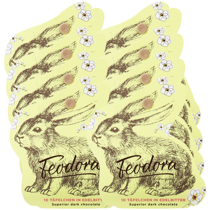 Feodora Oster-Täfelchen Edelbitter in Hasenform, 8er Pack