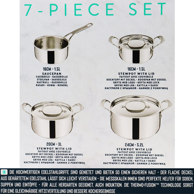 Zutaten & Nährwerte: Jamie Oliver Topf-Set E307S7 (4 Stk.)