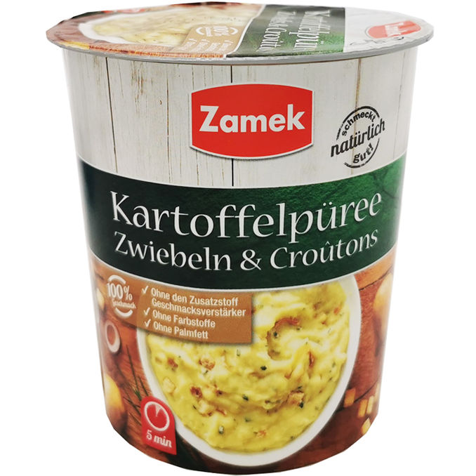 Zamek Kartoffelpüree Zwiebeln & Croutons