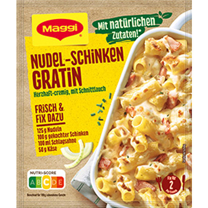 Maggi Nudel-Schinken Gratin