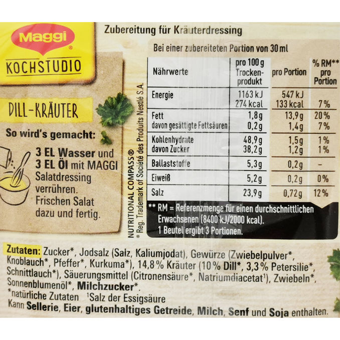 Maggi Salatdressing Dill-Kräuter, 8er Pack