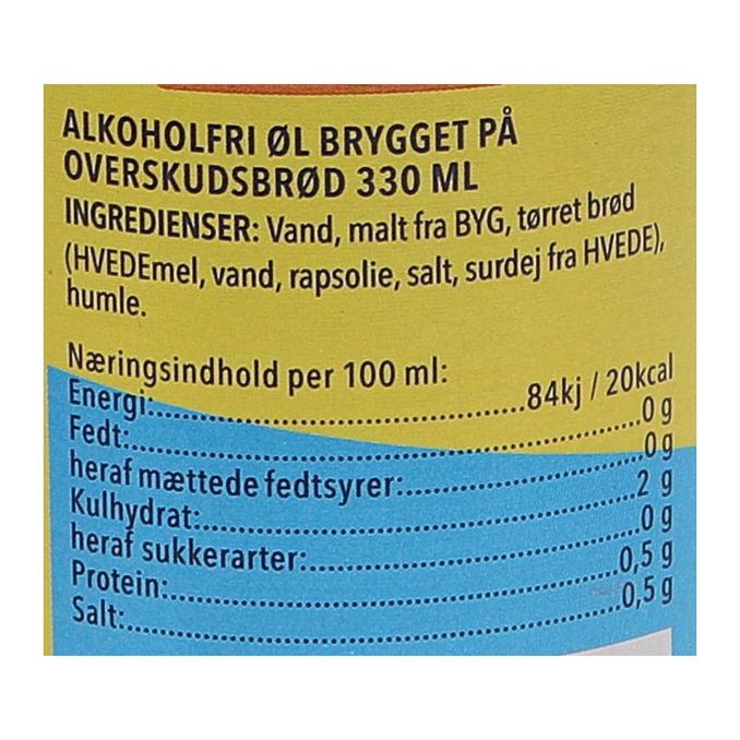Næringsindhold Øl Lager 0,5% 