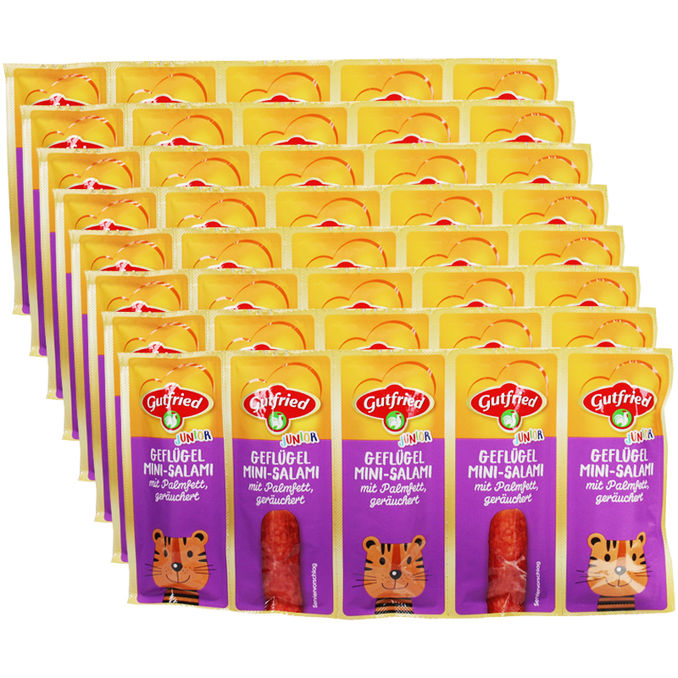 Geflügel Mini Salami, 8x5er Pack, 40x 10g von Gutfried Motatos