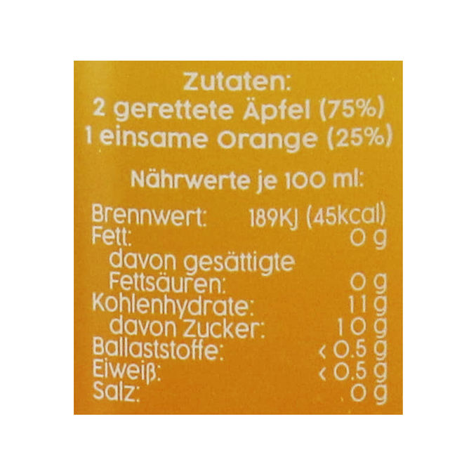 Zutaten & Nährwerte: Apfel-Orangensaft, 12er Pack
