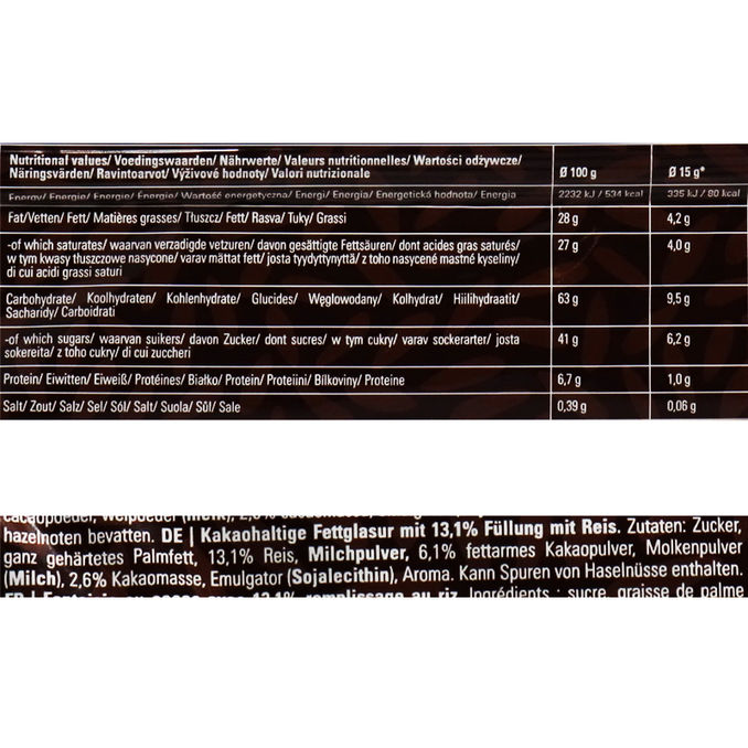 Zutaten & Nährwerte: Choco Rice Bar
