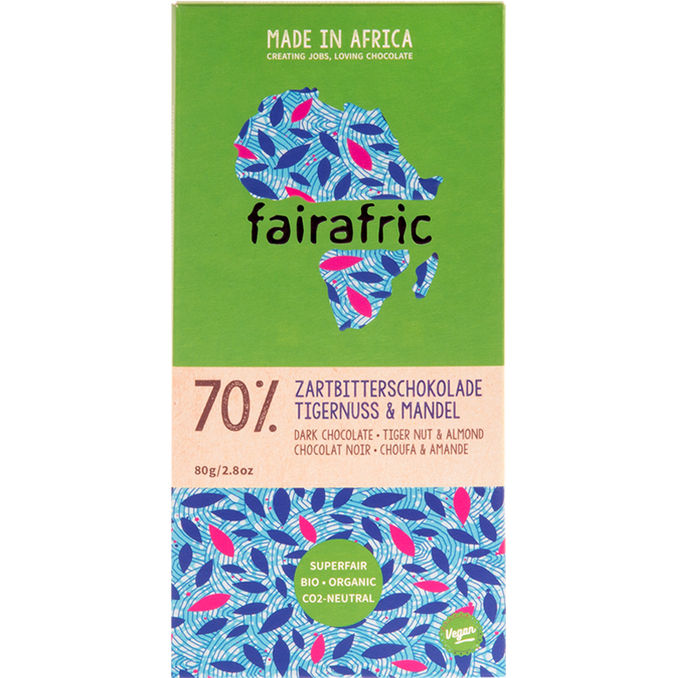 fairafric BIO 70% Zartbitterschokolade Tigernuss & Mandel