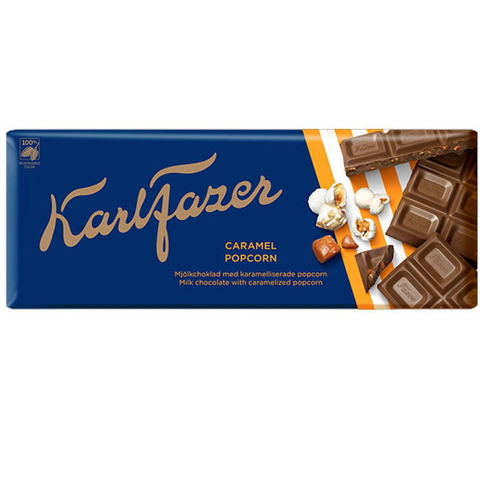 Fazer Suklaalevy Karamelli & Popcorn