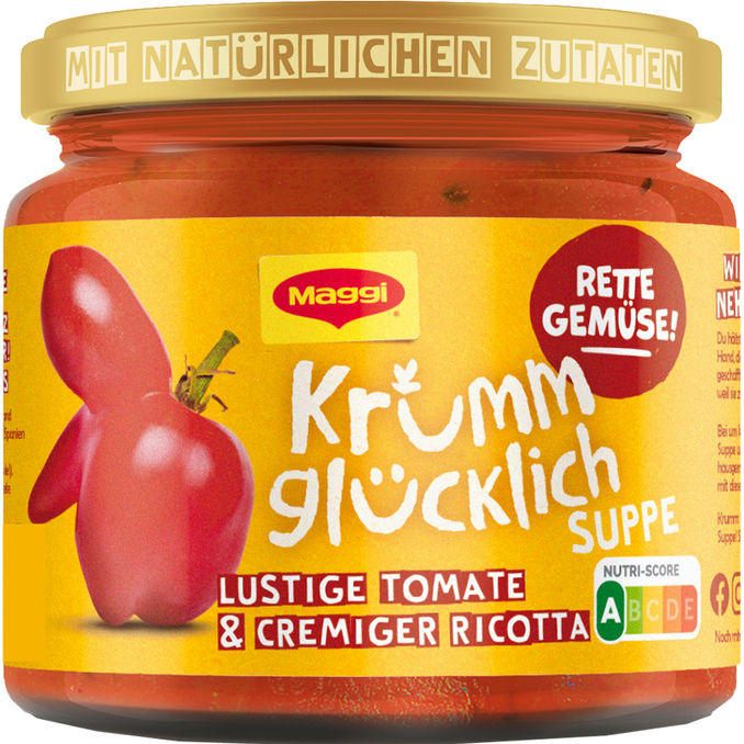 Maggi Krumm glücklich Suppe Lustige Tomate & Cremiger Ricotta