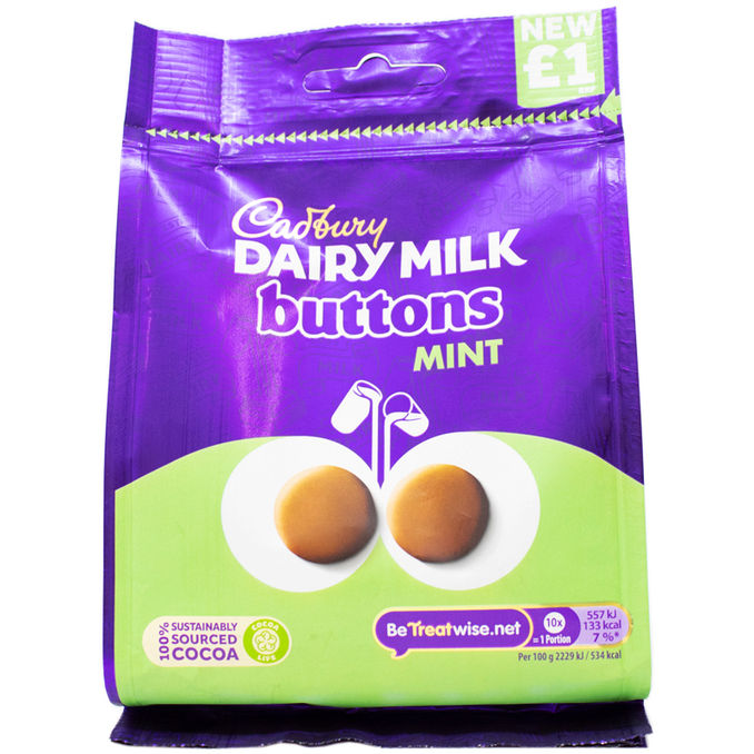 Cadbury Dairy Milk Buttons Mint 95g, 95G from Cadbury Motatos