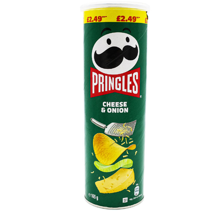 Pringles Cheese & Onion tube 165g, 165G from Pringles | Motatos