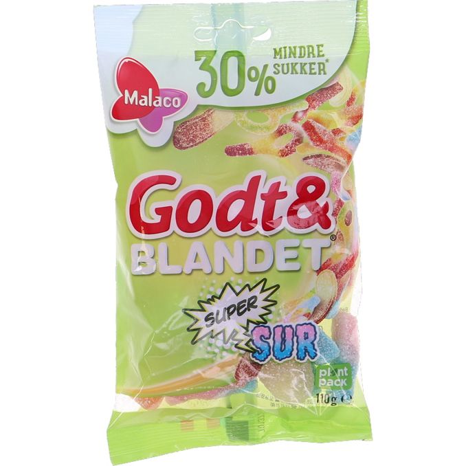 Malaco Gott & Blandat Supersur Mindre Socker