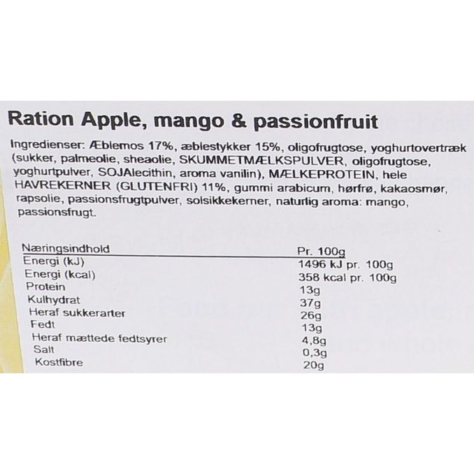 Næringsindhold 16-pak Food Bar Apple Mango & Passionfruit 