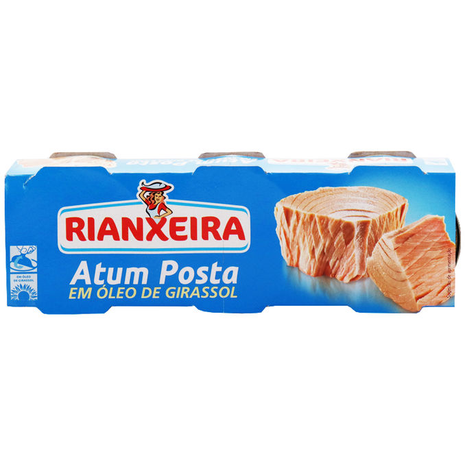Rianxeira Thunfisch in Sonnenblumenöl, 3er Pack