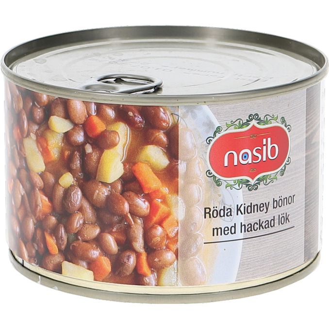 Nasib Röda Kidneybönor Hackad Lök 400g
