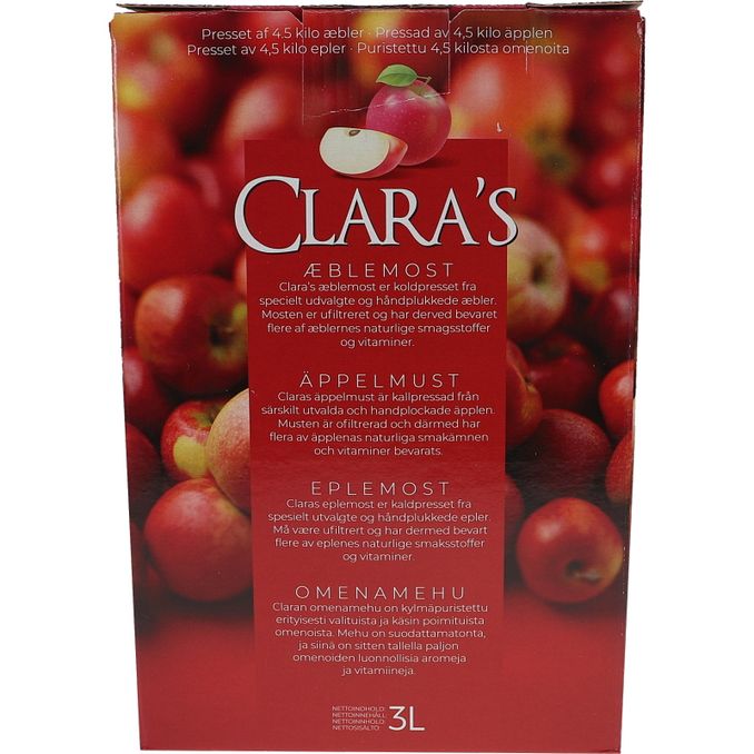 Clara's Äppelmust Kallpressad 3l