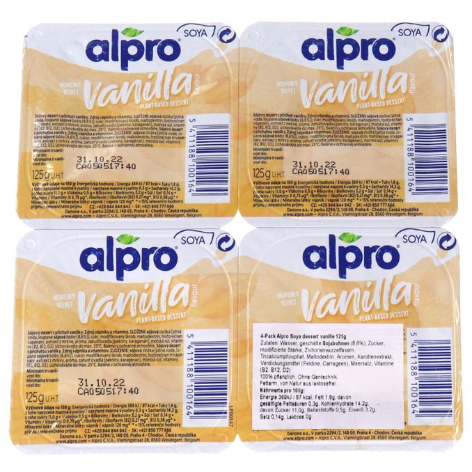 Alpro Soja-Dessert Vanille, 4er Pack