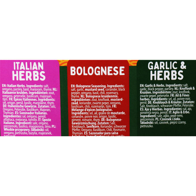 Zutaten & Nährwerte: Italienische Gewürze, 3er Pack