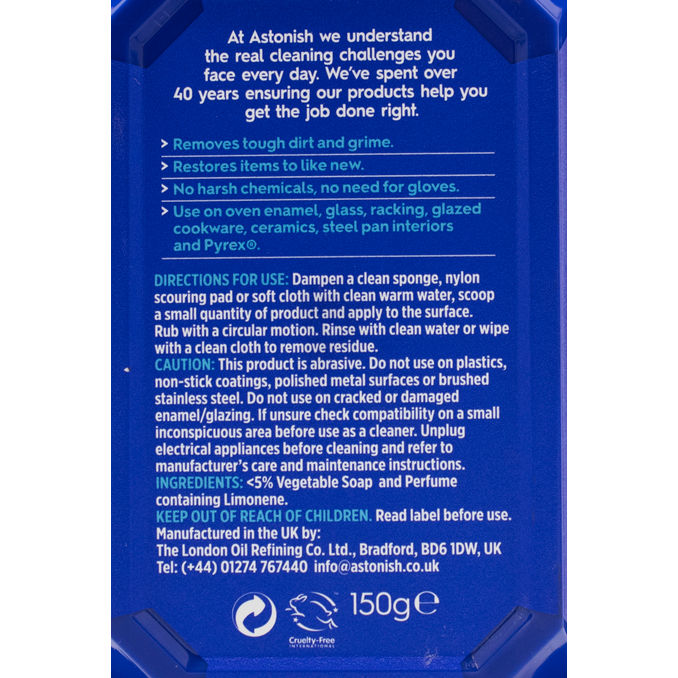 Astonish Oven & Cookware Cleaner 150g, 150G from Astonish Motatos