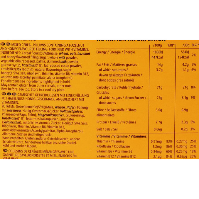Zutaten & Nährwerte: Crunchy Nut Bites Honey & Nut