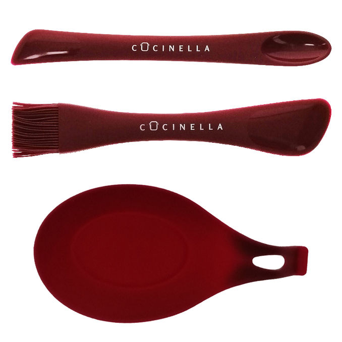 Cucinella Silikon Backhelfer-Set, 3-teilig (rot)