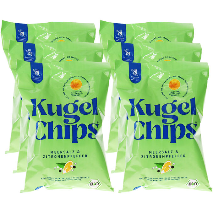 Wildcorn BIO Kugelchips Meersalz & Zitronenpfeffer, 6er Pack