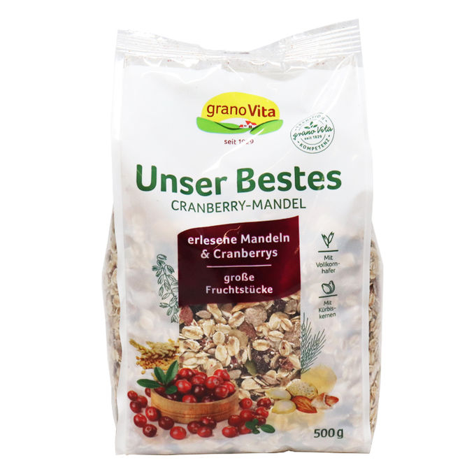GranoVITA Unser Bestes Cranberry-Mandel Müsli