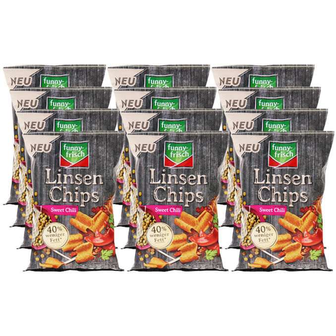 Funny Frisch Linsen Chips Sweet Chili, 12er Pack