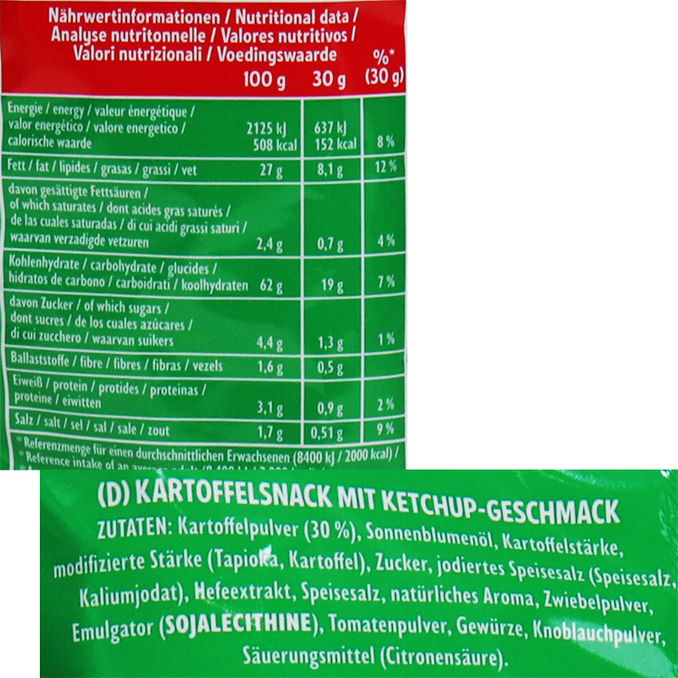 Zutaten & Nährwerte: Pom-Bär Ketchup Style