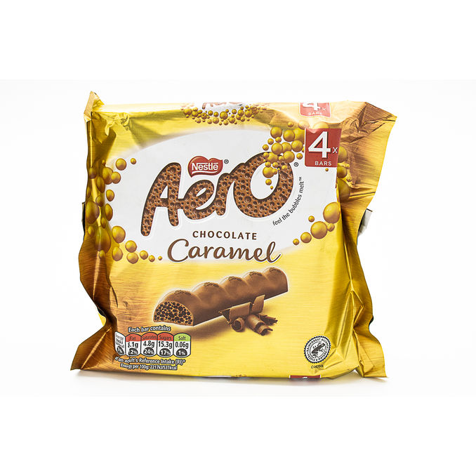 Aero Bubbly Caramel Chocolate Bar Multipack 4 Pack 4x27g, (4x27g) From 