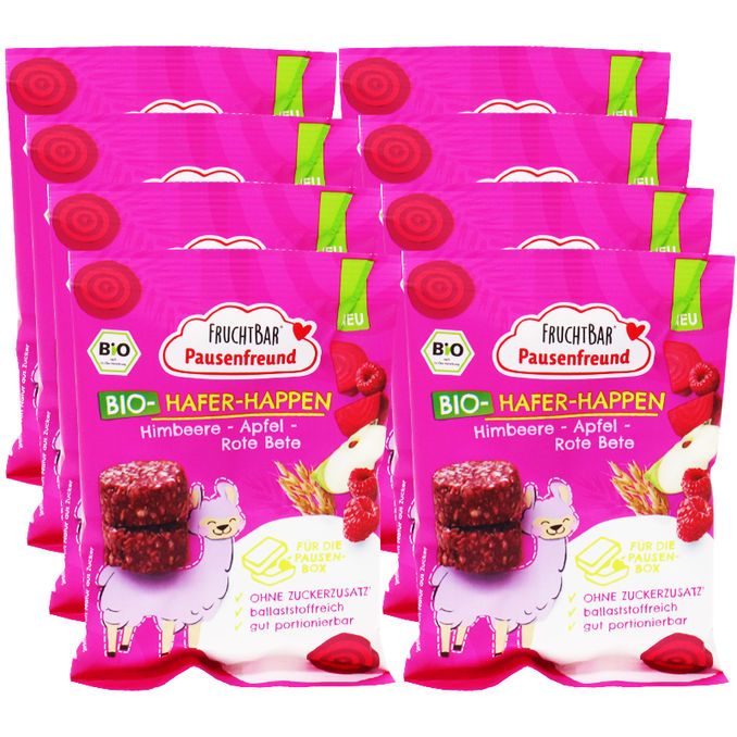 Fruchtbar BIO Hafer-Happen Himbeere, Apfel & Rote Bete, 8er Pack