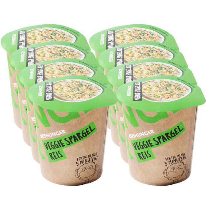 Reishunger Veggie Spargel Reis, 8er Pack