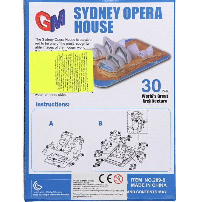 Næringsindhold Opera Huset i Sydney 3D Puzzle